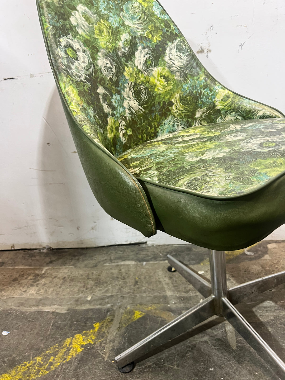 Mid Century Green Marble-Look Dining Set - 3 Chairs