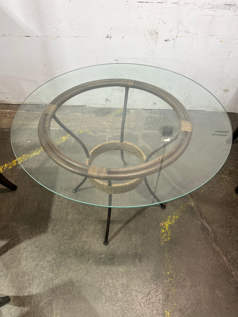 Tropical Rattan Dining Set - 4 Chairs