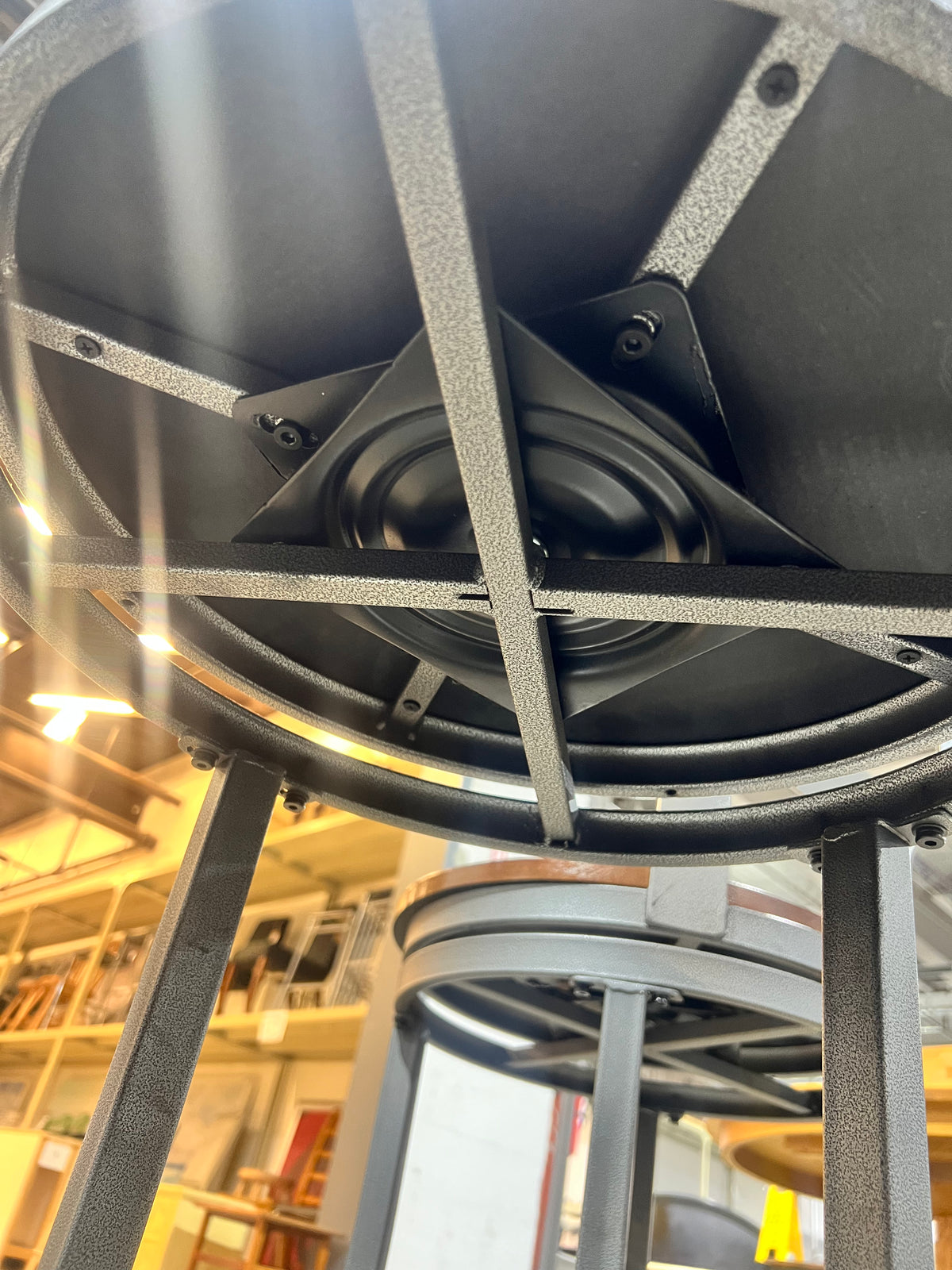 Industrial Wood & Metal Swivel Bar Stools - Set of 2