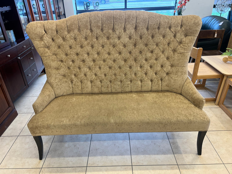Opulent Tufted High-Back Settee