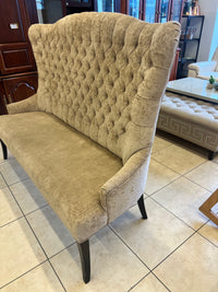 Opulent Tufted High-Back Settee