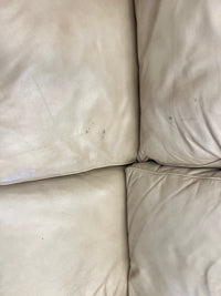 Camelback Beige Leather Sofa