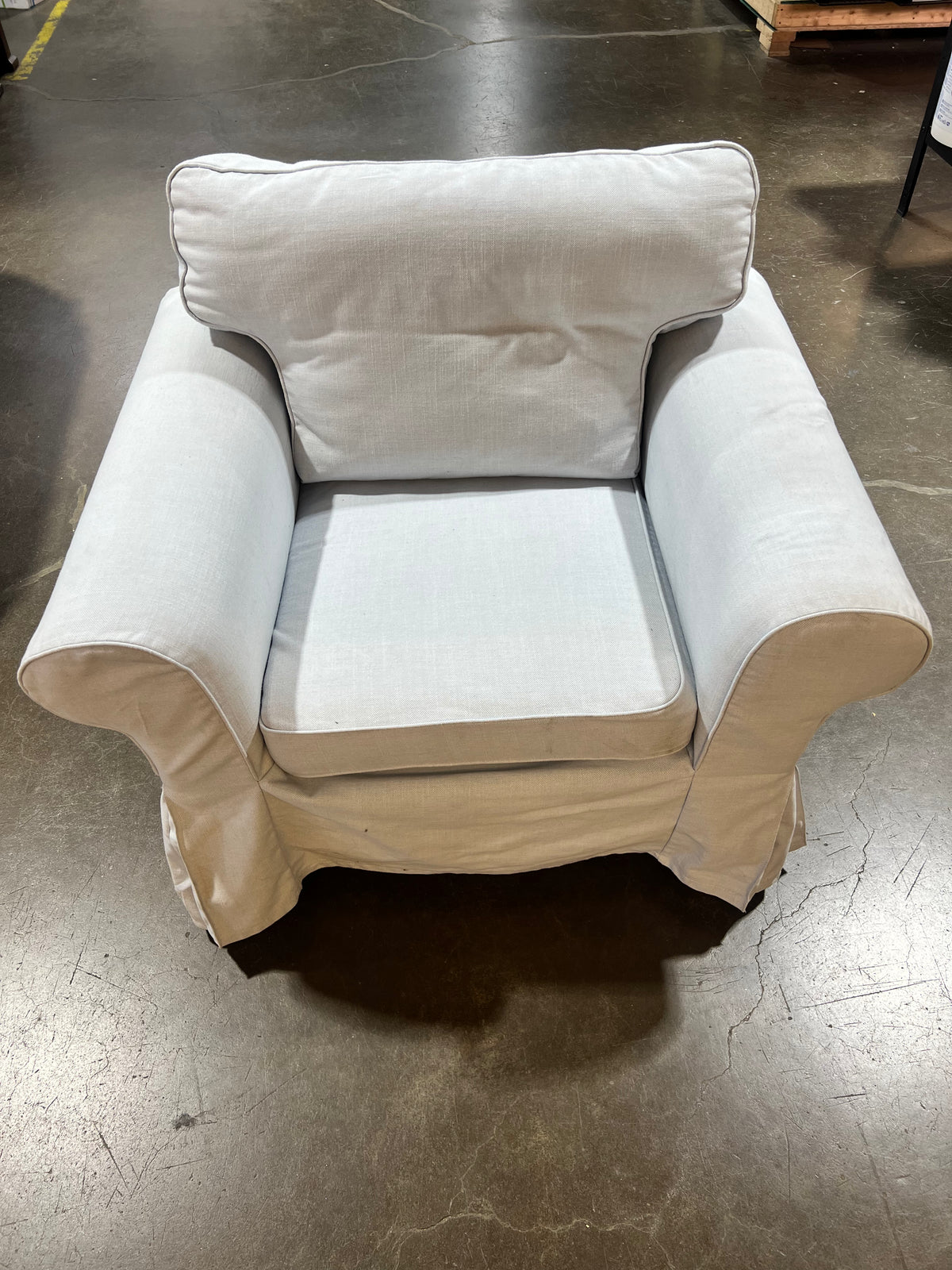 Light Blue Slipcover Arm Chair