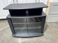 Modern Black Glass Media Stand