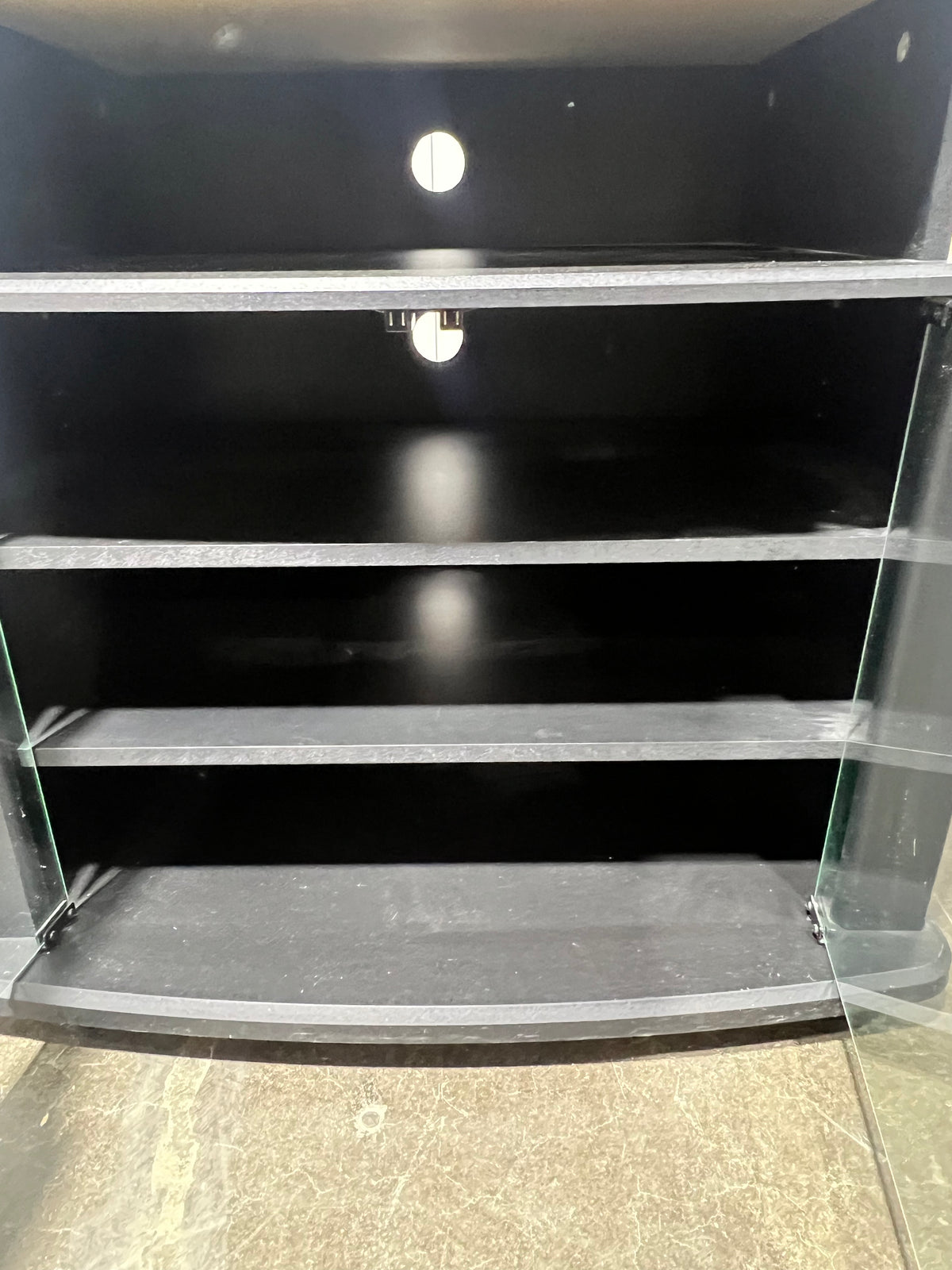 Modern Black Glass Media Stand