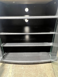 Modern Black Glass Media Stand