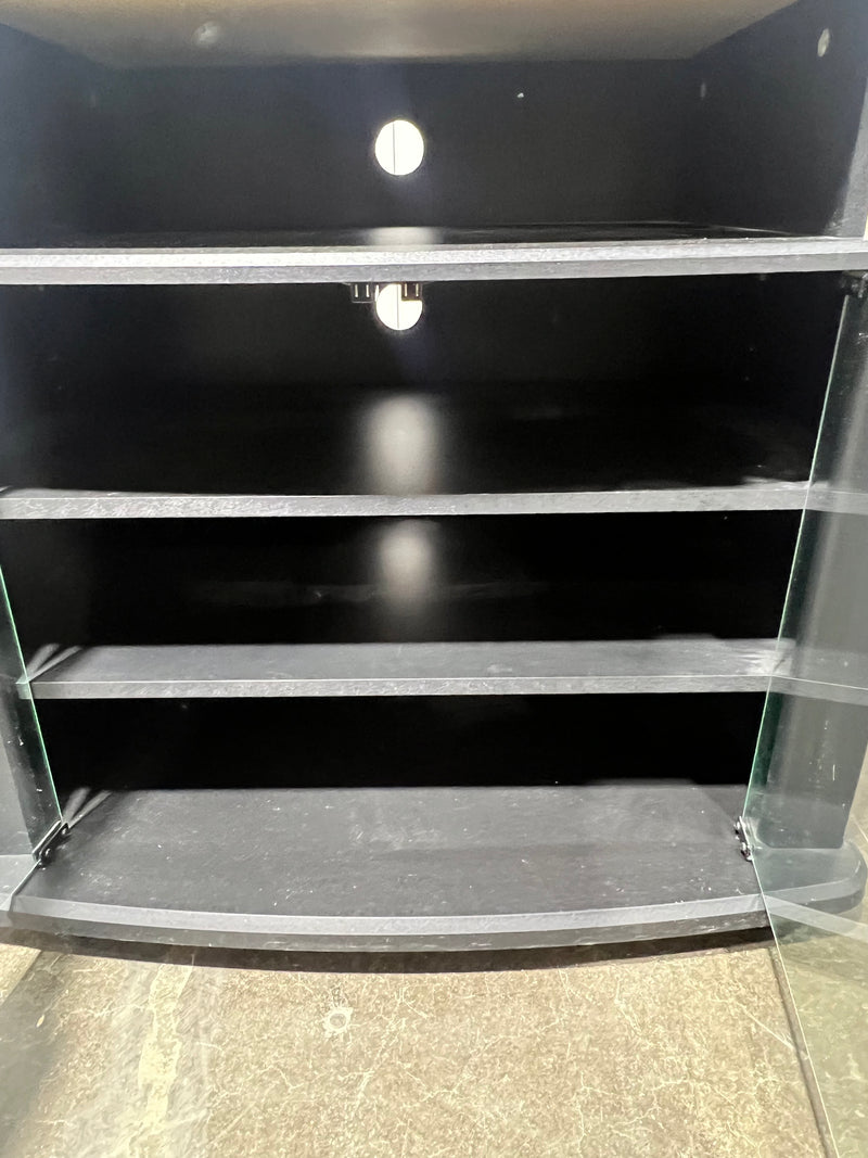 Modern Black Glass Media Stand