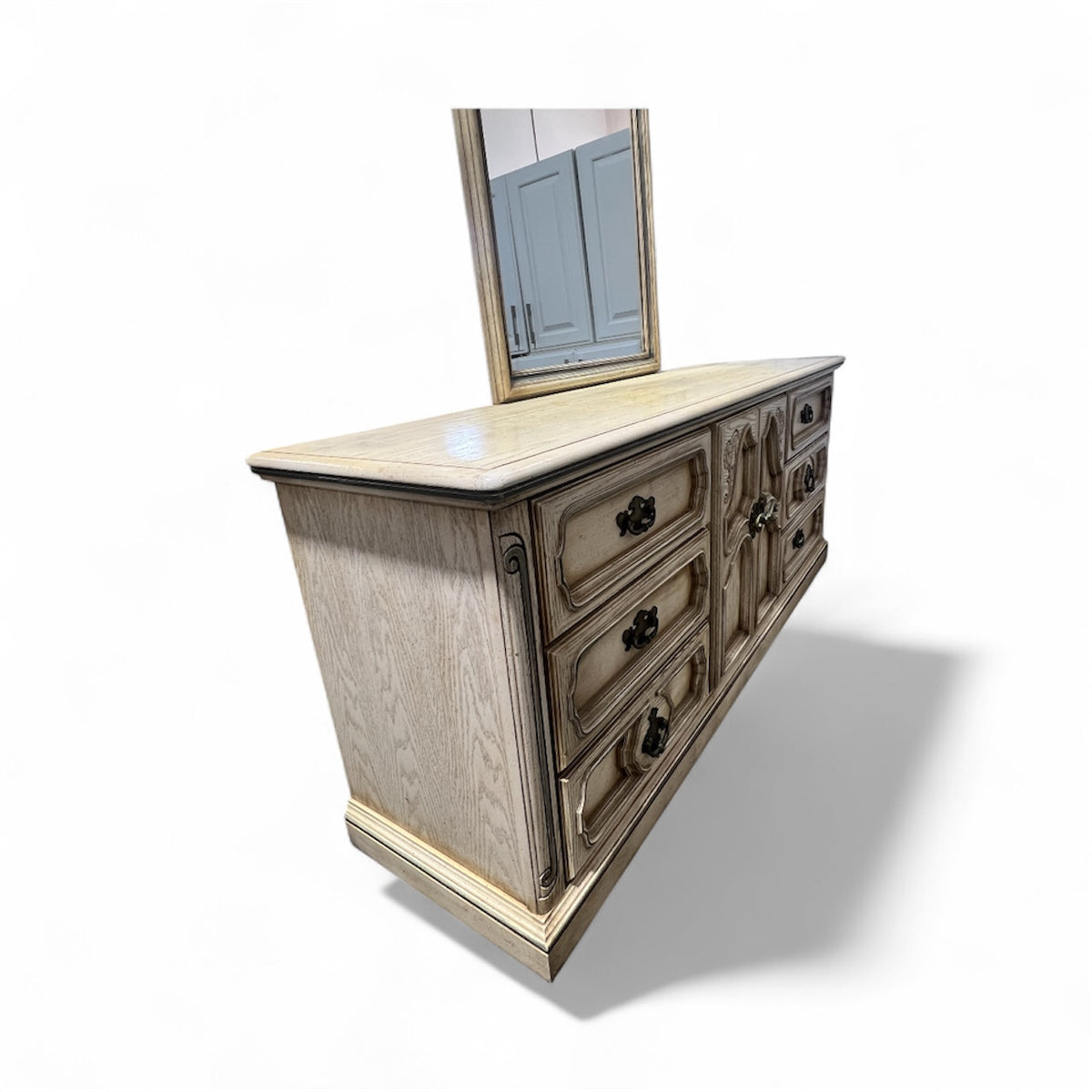 Light French Provincial Double Dresser