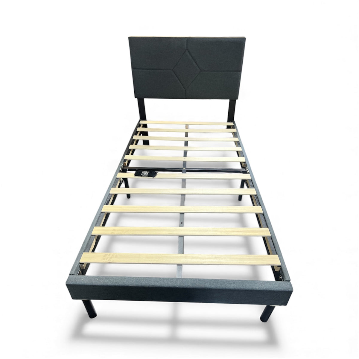 Hexagon Stitched Contemporary Twin Bed Frame