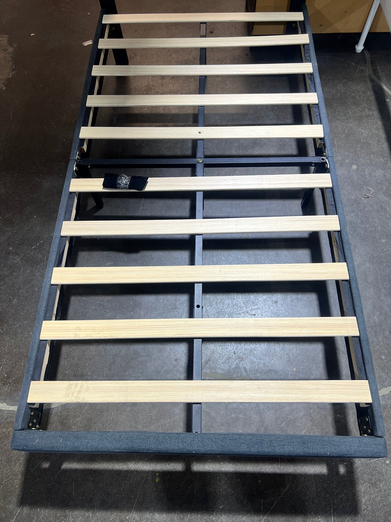 Hexagon Stitched Contemporary Twin Bed Frame