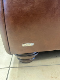 Rich Brown Leather Three-Seater Sofa