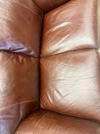 Rich Brown Leather Loveseat