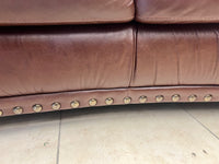 Rich Brown Leather Loveseat