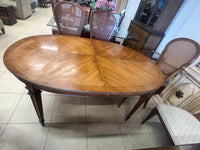 Mid-Century Cane Back Dining Set - 6 Chairs