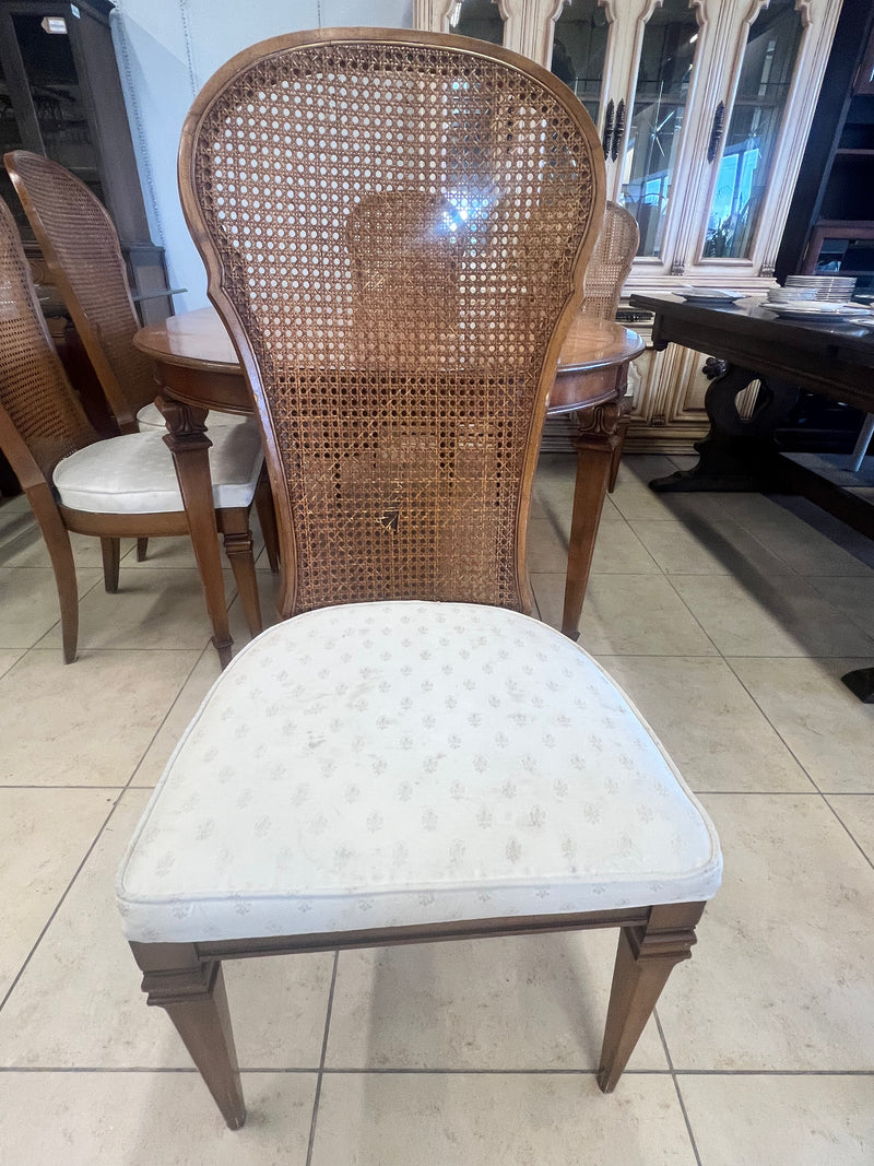 Mid-Century Cane Back Dining Set - 6 Chairs