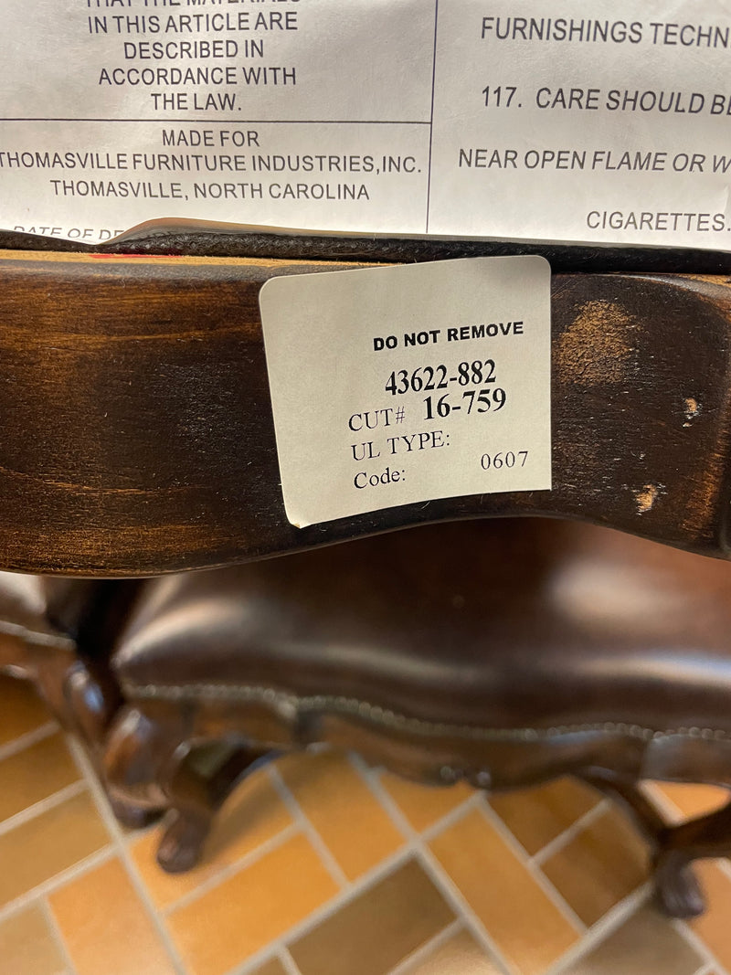 Set of 10 Thomasville Country French Leather Dining Chairs