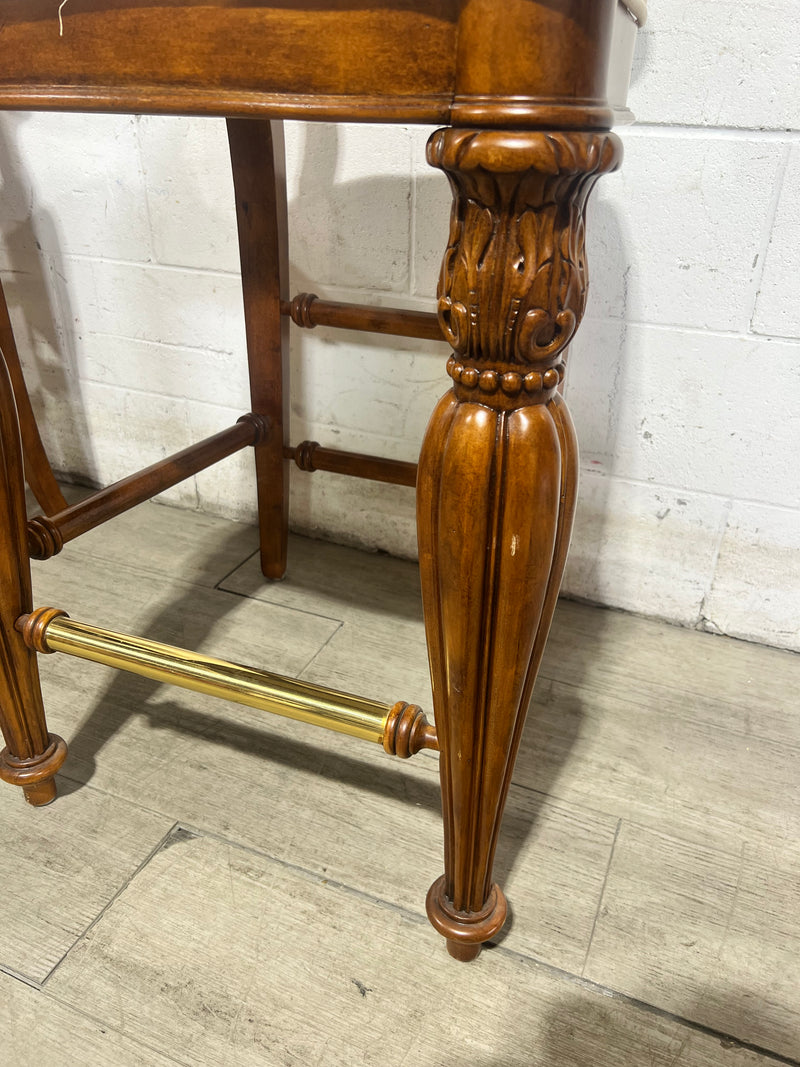 Carved Neo-Classical Bar Stool - Set of 2