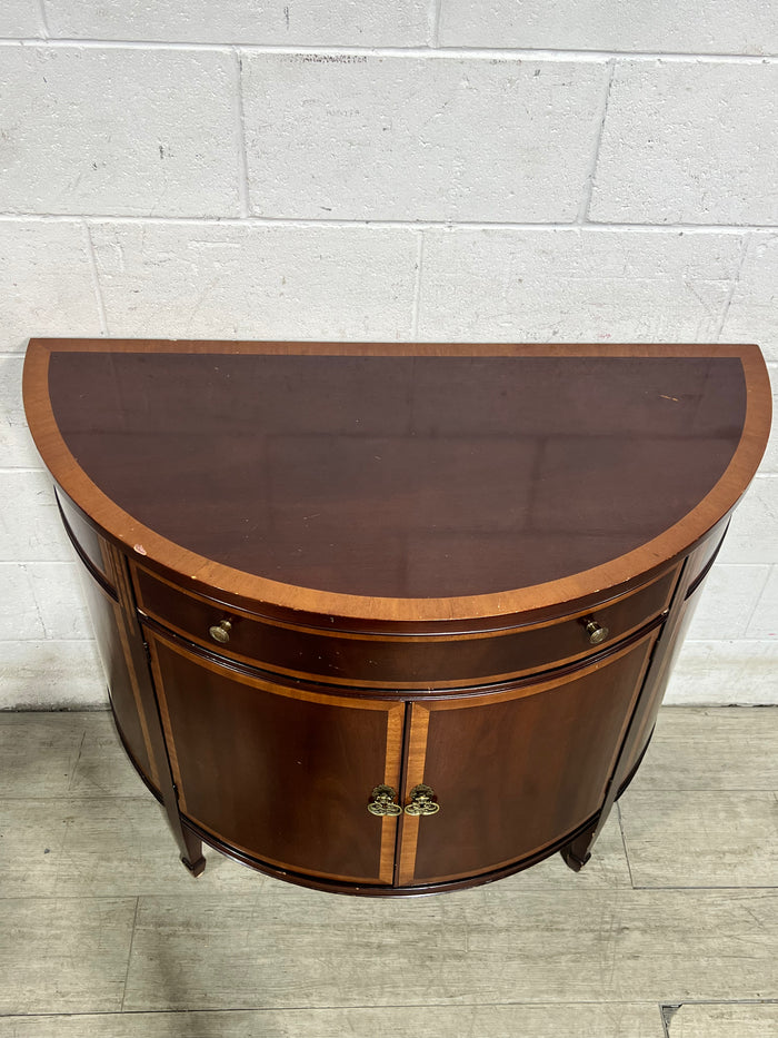 Antique Half-Moon Console Cabinet
