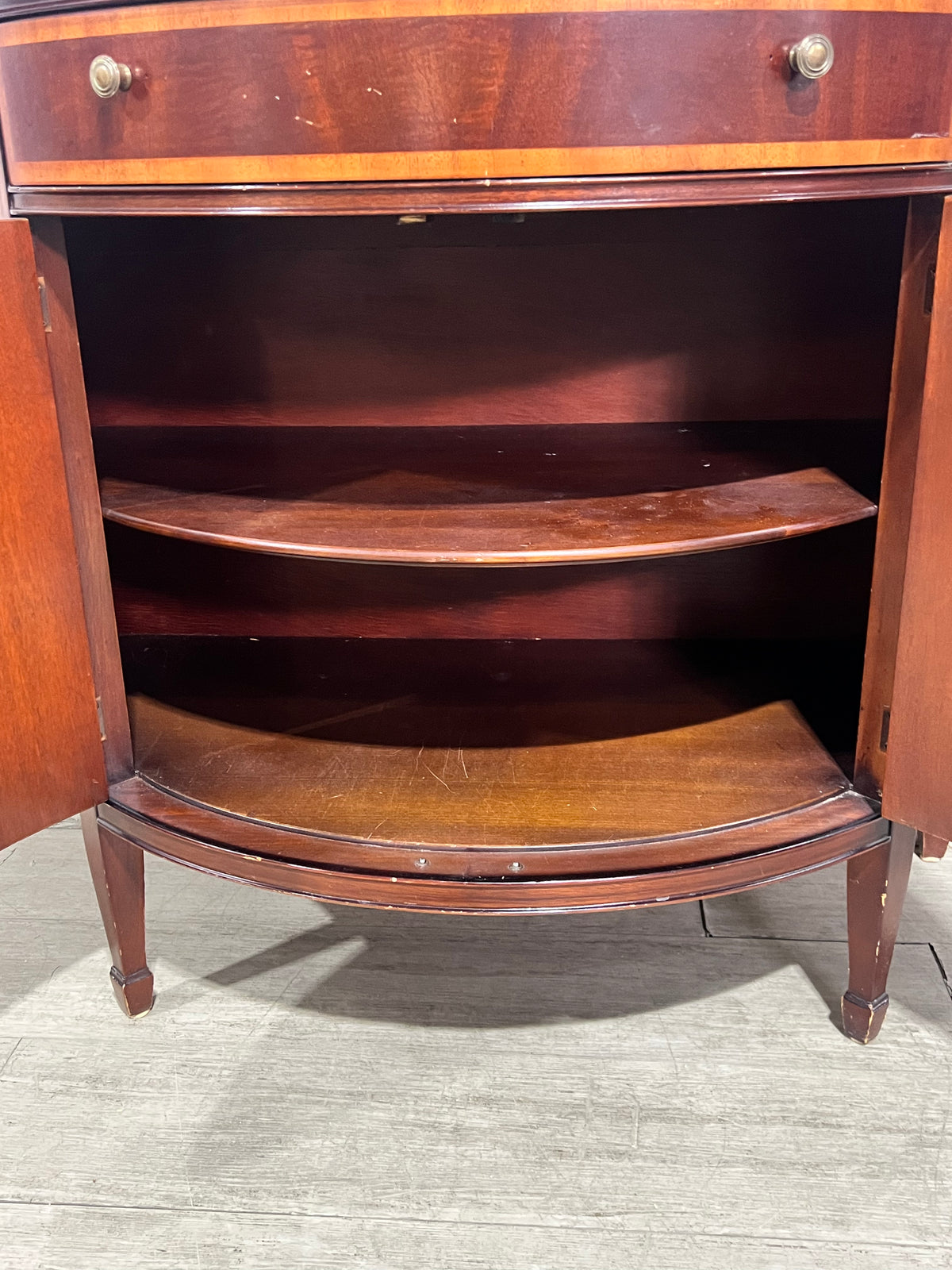 Antique Half-Moon Console Cabinet