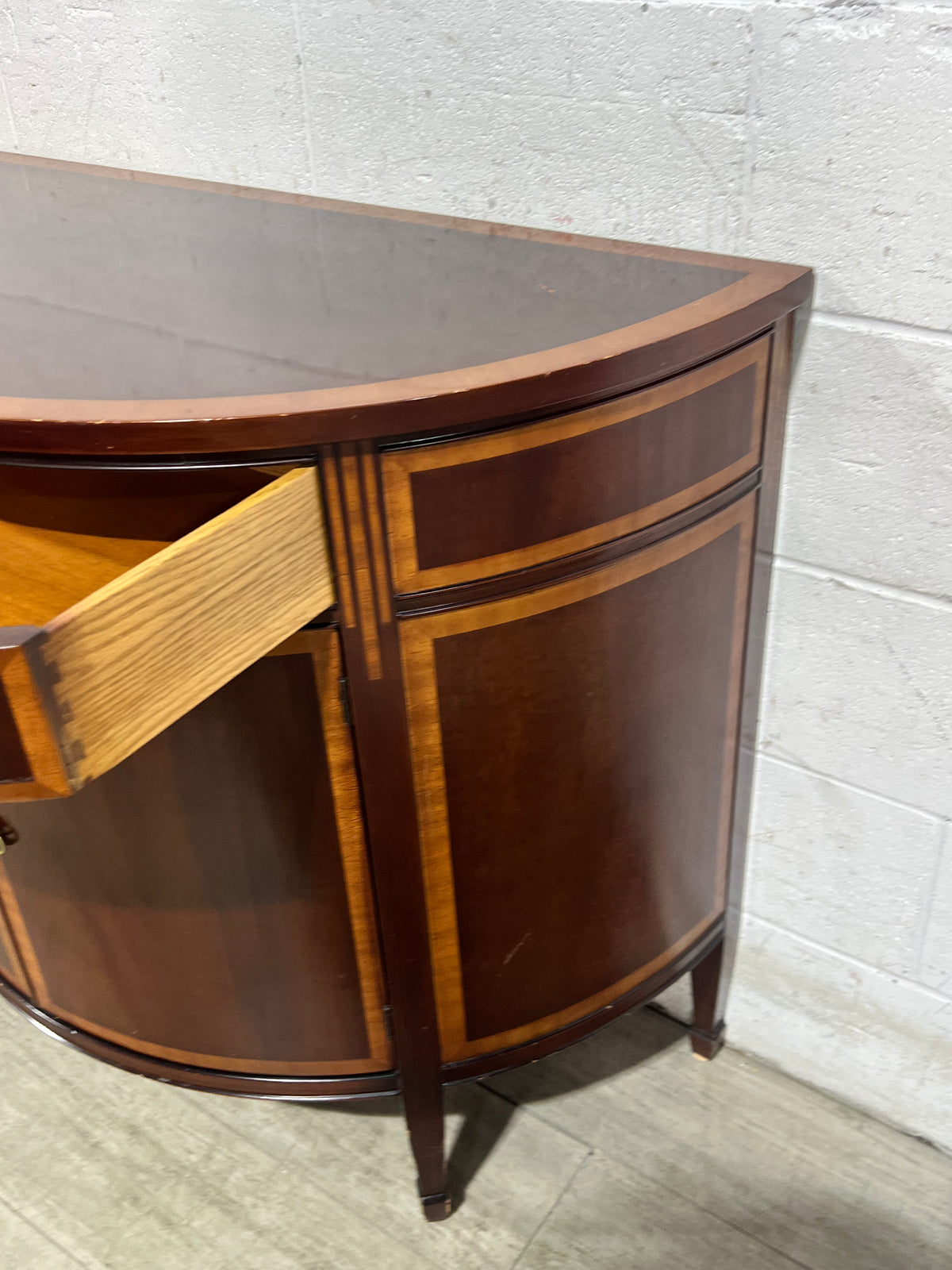 Antique Half-Moon Console Cabinet