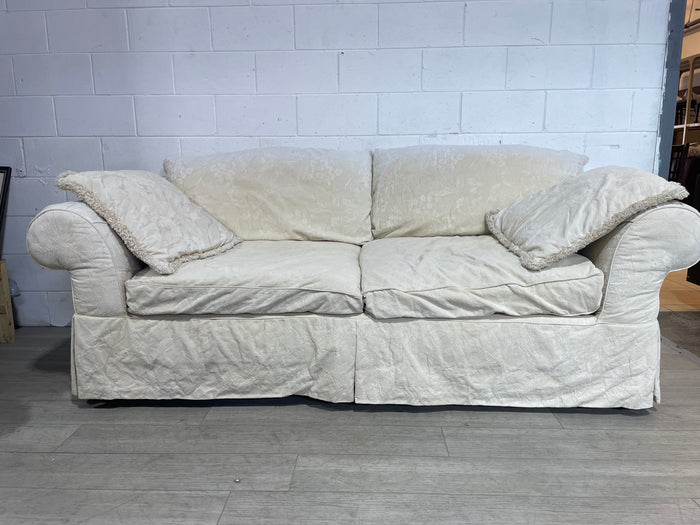 Floral White 3-Seat Sofa