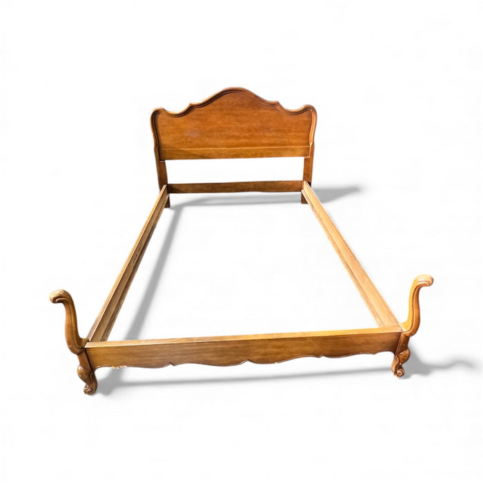 Vintage Scalloped Wood Queen Bedframe