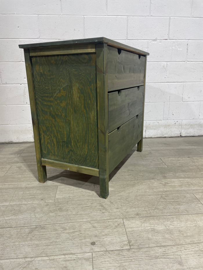 Three-Drawer Green Pine Dresser