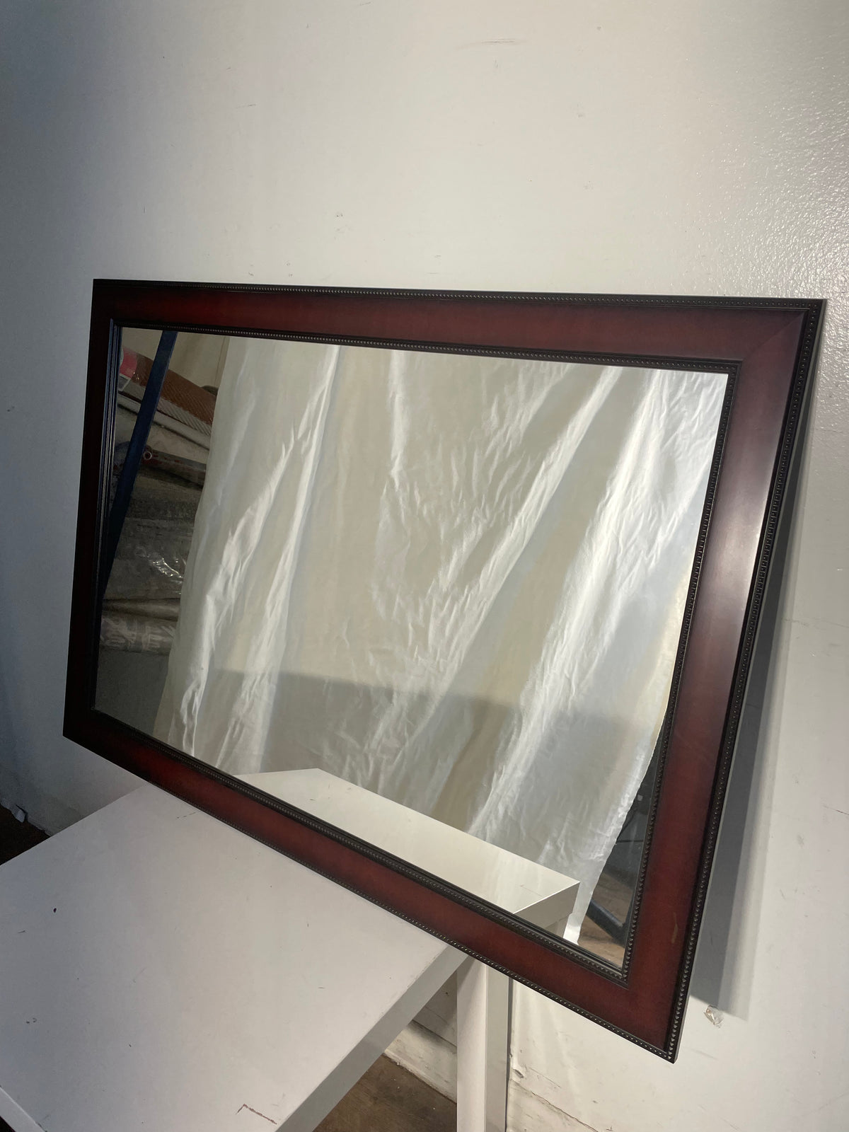 Red Wood Faux Framed Mirror