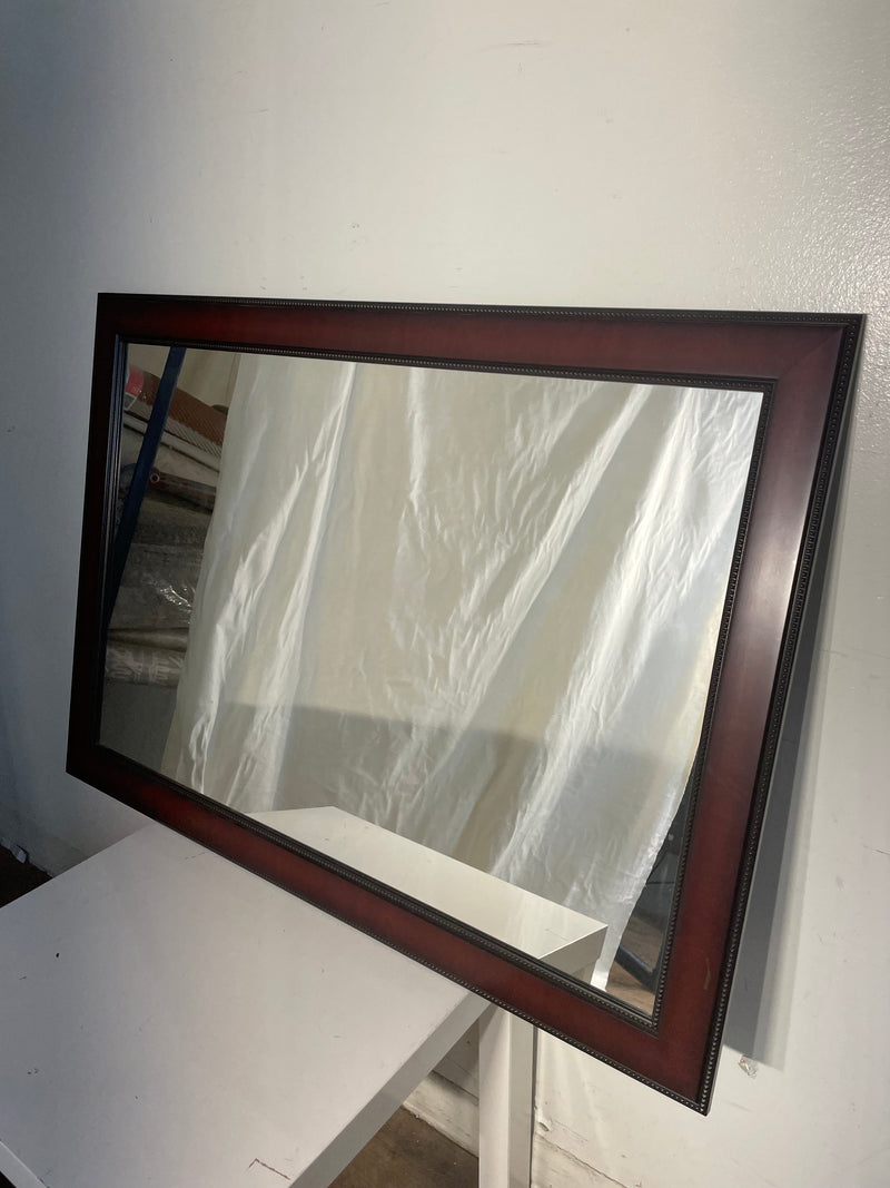 Red Wood Faux Framed Mirror