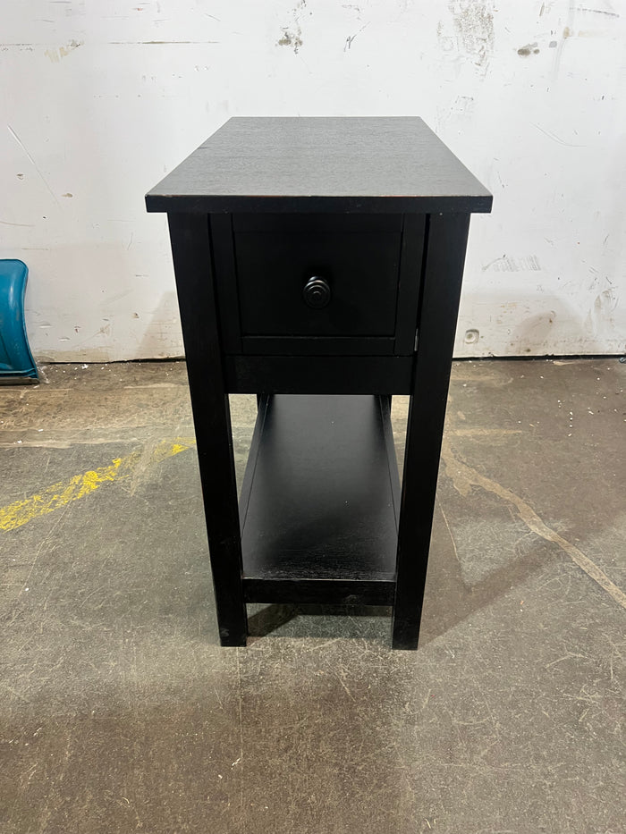 Monarch Slim Black Wood End Table