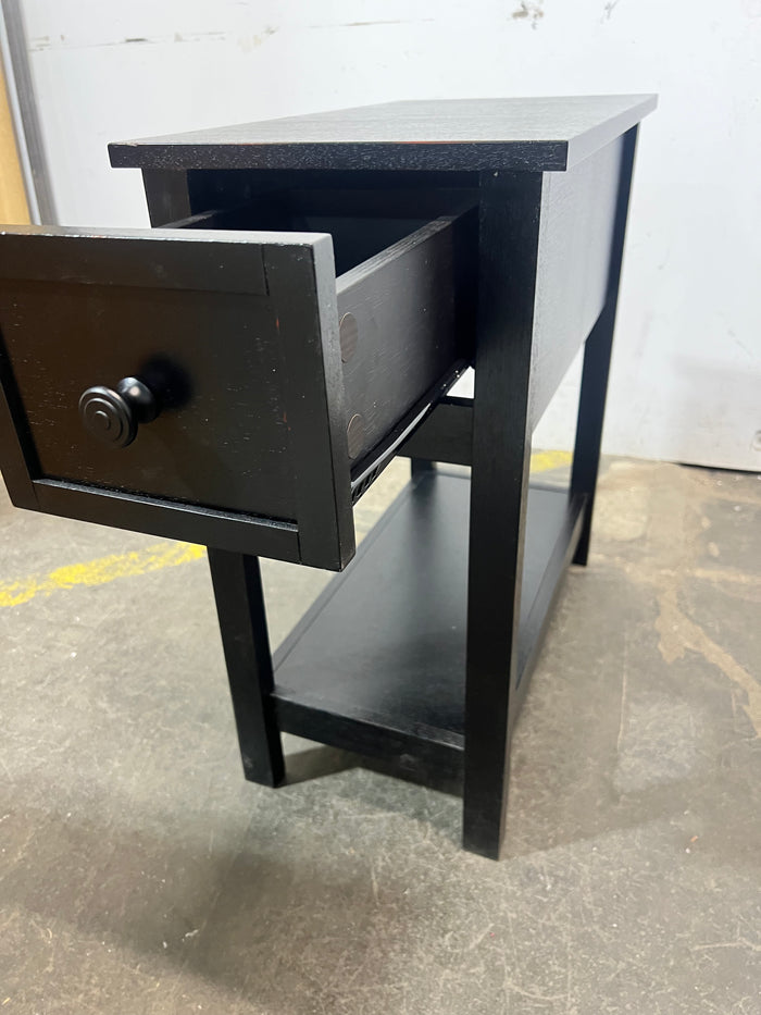 Monarch Slim Black Wood End Table