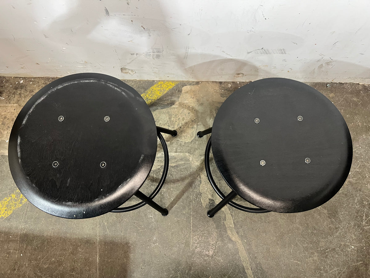 IKEA Industrial Black Metal Stools - Set of 2