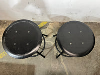 IKEA Industrial Black Metal Stools - Set of 2
