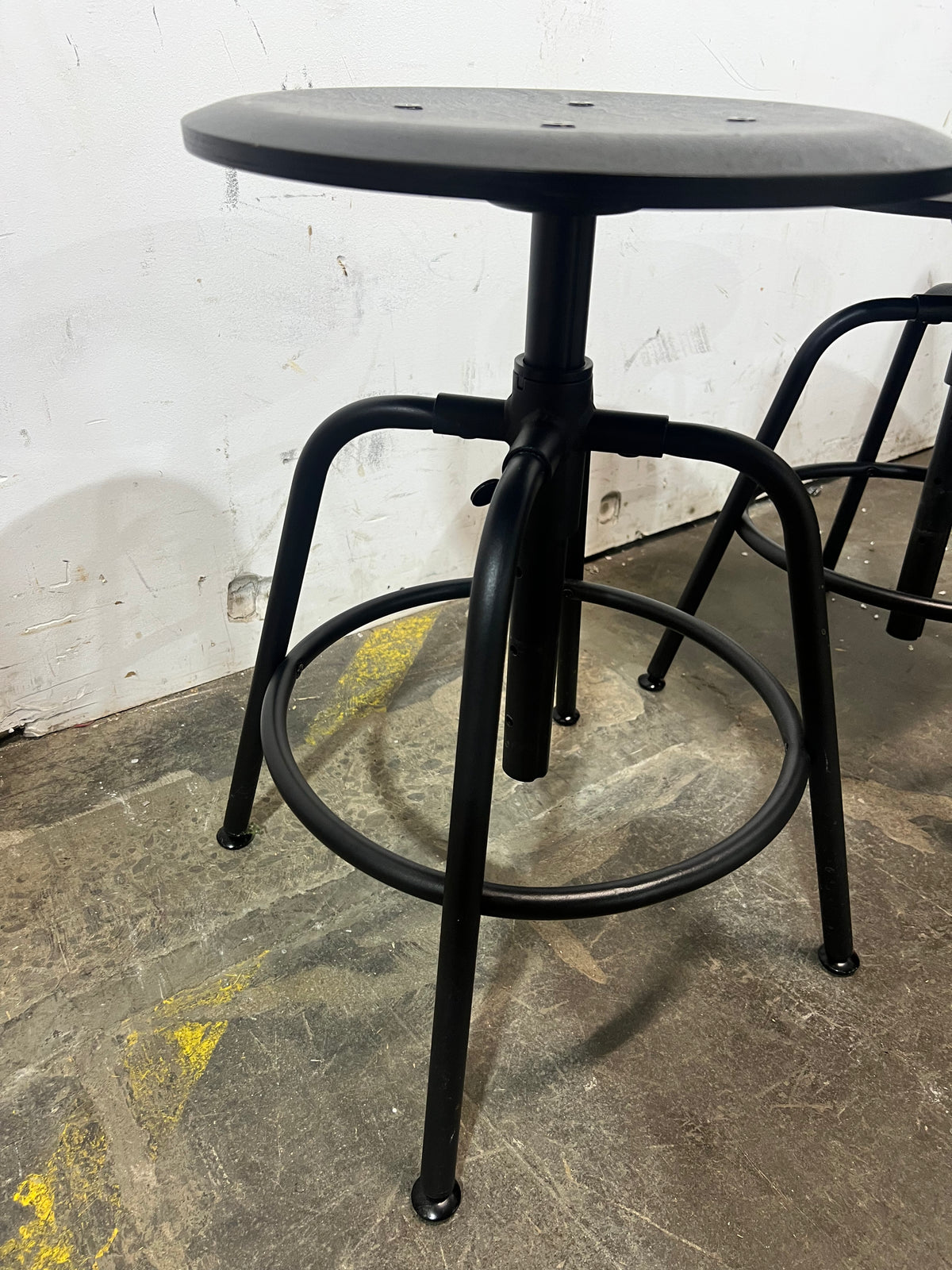 IKEA Industrial Black Metal Stools - Set of 2