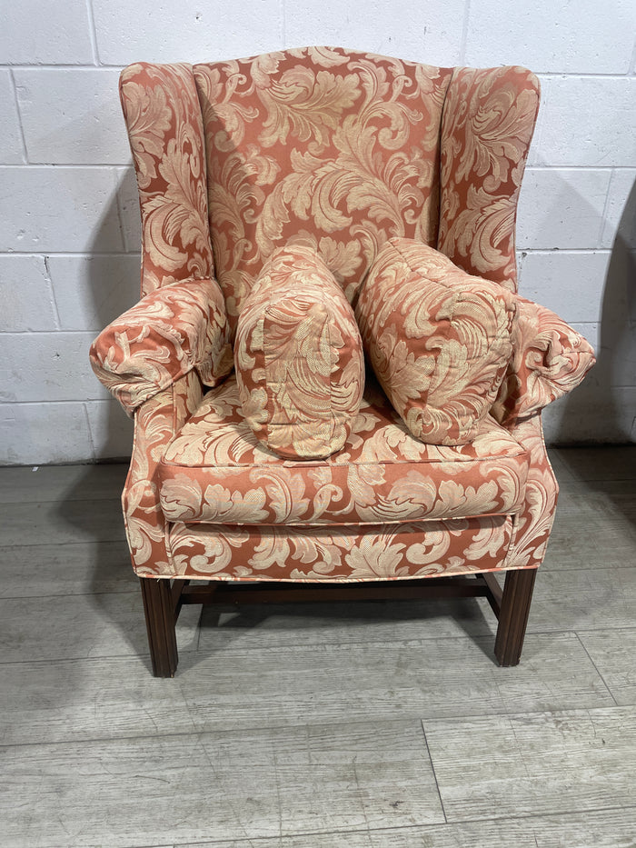 Coral Upholstered Wingback Chair