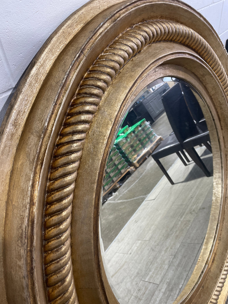Ornate Solid Wood-Framed Mirror with Bevell