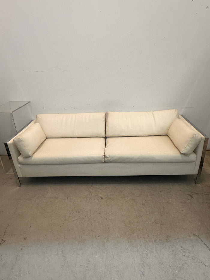 White leather sofa
