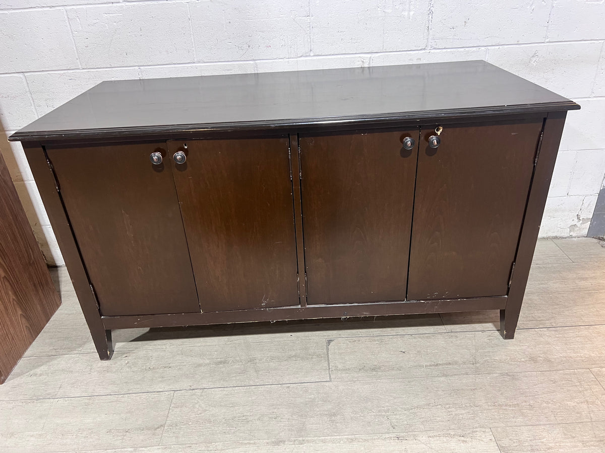 Expresso Brown Four-Door Storage Cabinet