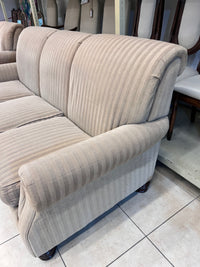 Neutral Stripe Traditional 3-Seater Sofa