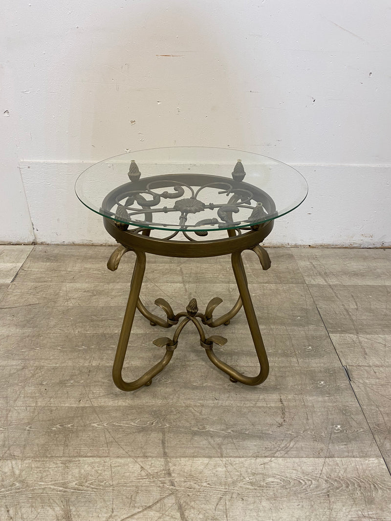 Round Glass Wrought Iron Accent Table Habitat ReStore GTA
