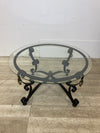 Round Glass Charcoal Wrought Iron Coffee Table