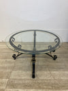 Round Glass Charcoal Wrought Iron Coffee Table