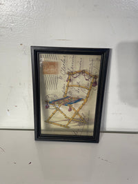 Framed Glass Art - Patterned Rattan Chair