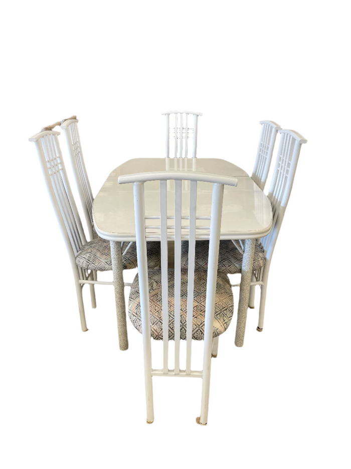 90's White 7 piece dining set