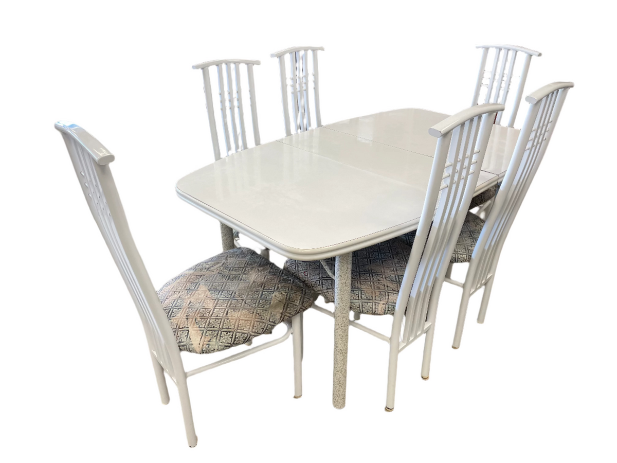 90's White 7 piece dining set