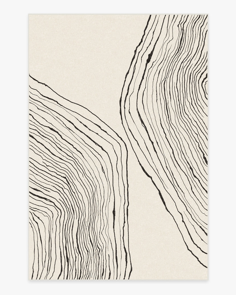 Nina Takesh Seine Black & Ivory Rug 6' x 9'