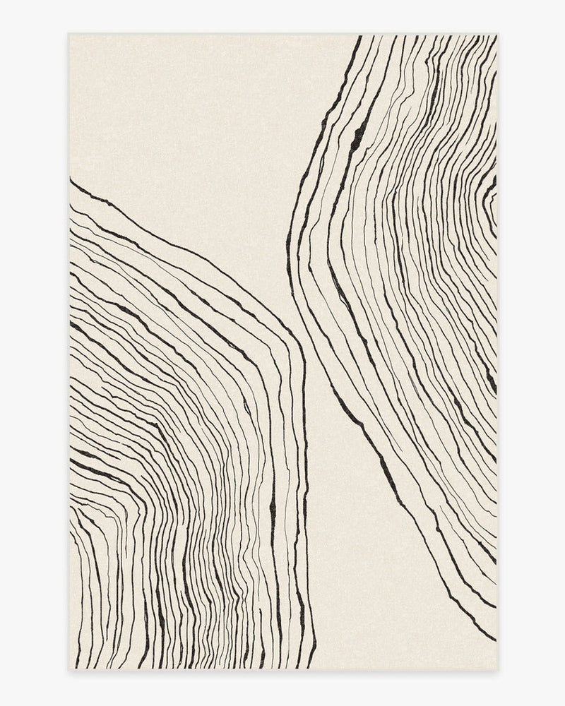 Nina Takesh Seine Black & Ivory Rug 6' x 9'