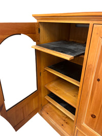 Pine Tone Media Cabinet with Glass Panel