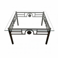 Art Deco Style Square Wrought Iron Coffee Table