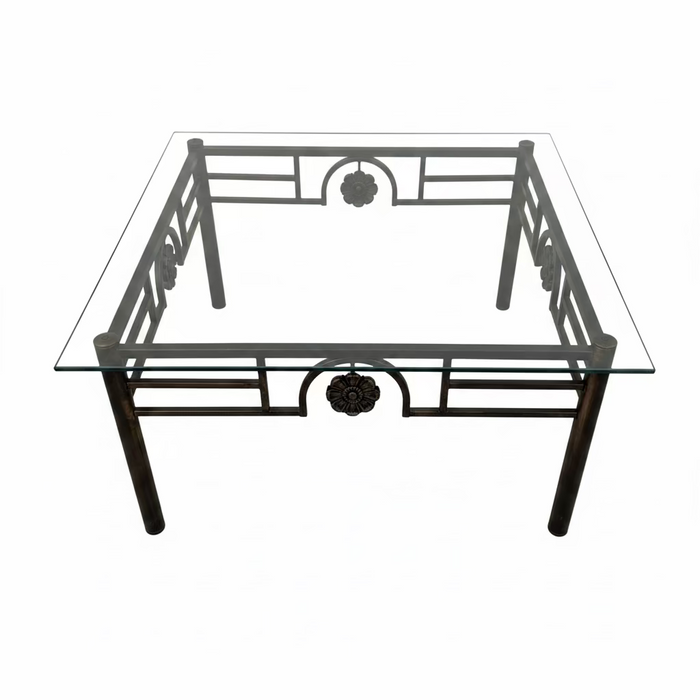 Art Deco Style Square Wrought Iron Coffee Table